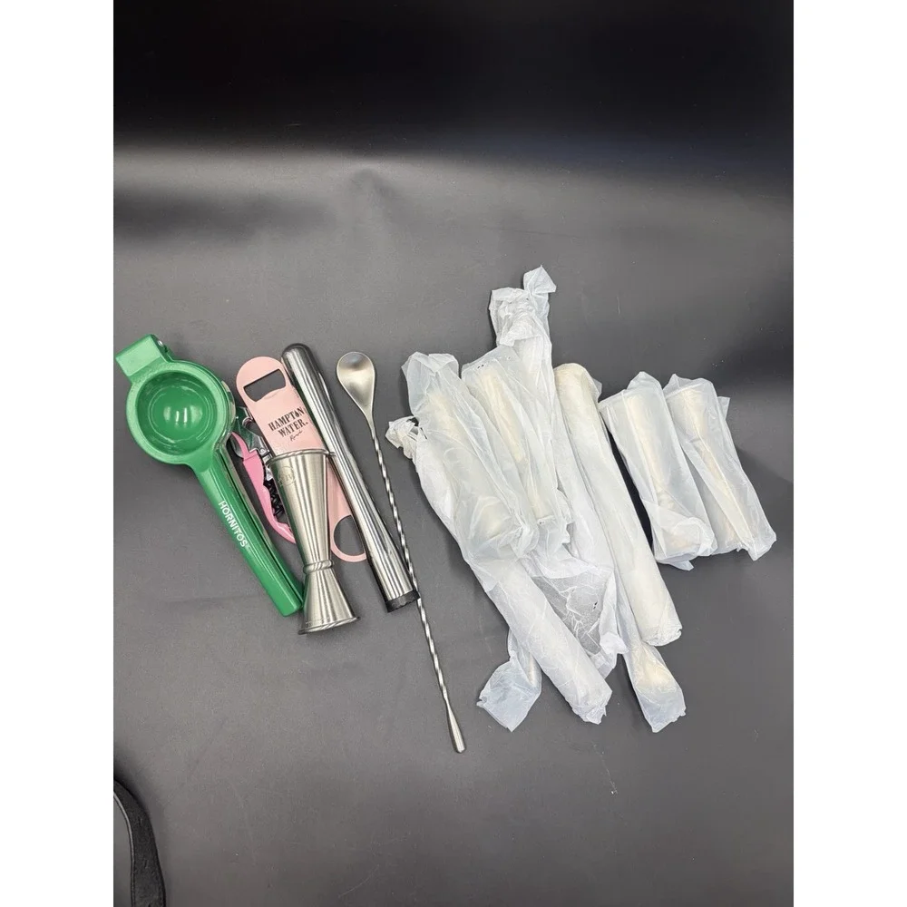 Bar Tool Set Cocktail Bartender Kit 15 Piece Muddler, Jigger, Bar Spoon, Opener